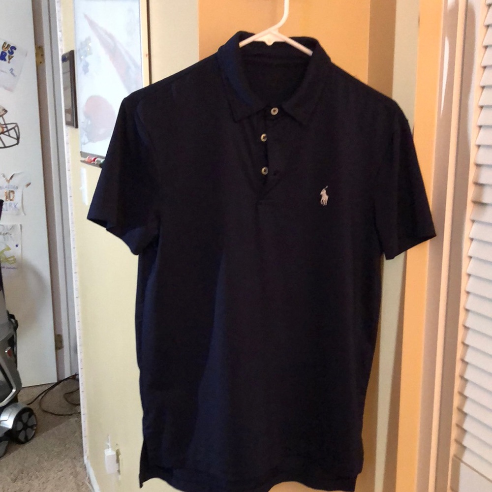 Men’s fitted Ralph Lauren navy blue polo